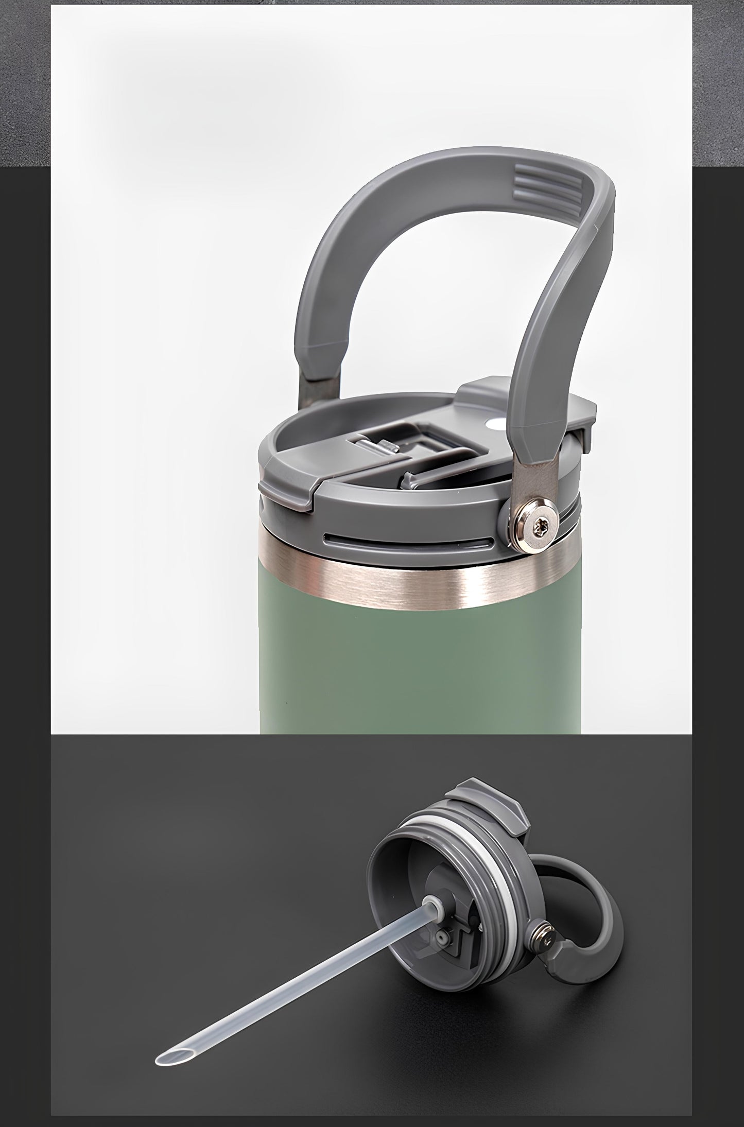 TYESO High-Capacity Travel Tumbler with Folding Handle