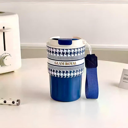 SITAYURI Glam Royal Houndstooth Insulated Tumbler Coffee Cup