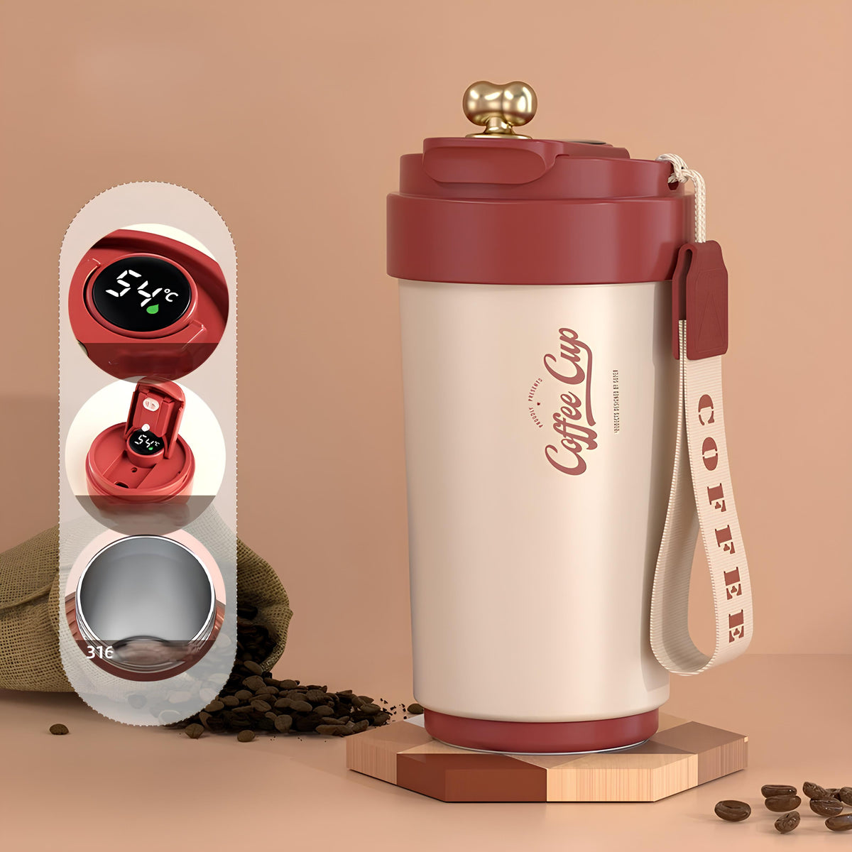 Insulated Coffee Cup 304 Stainless Steel Travel Mug