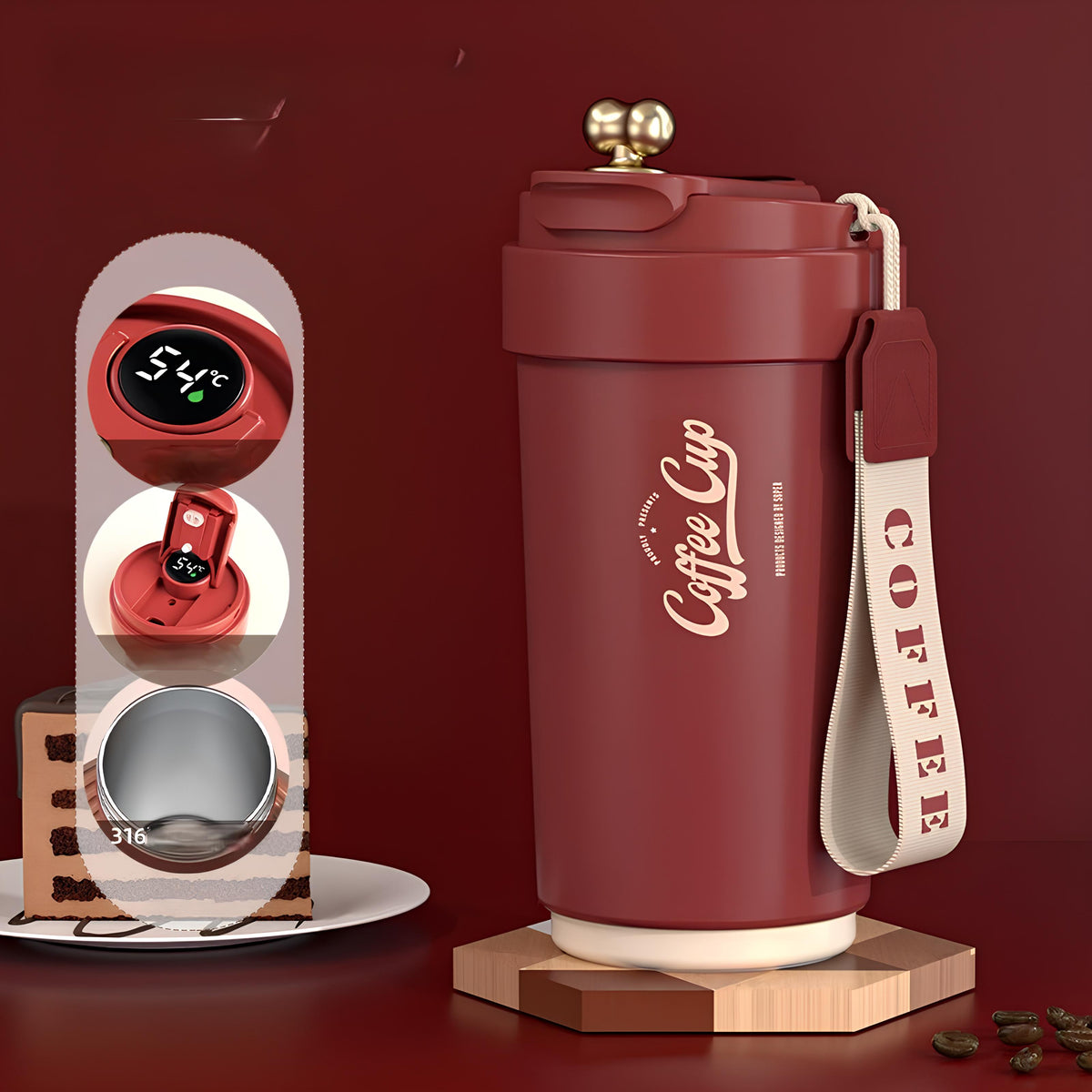 Insulated Coffee Cup 304 Stainless Steel Travel Mug
