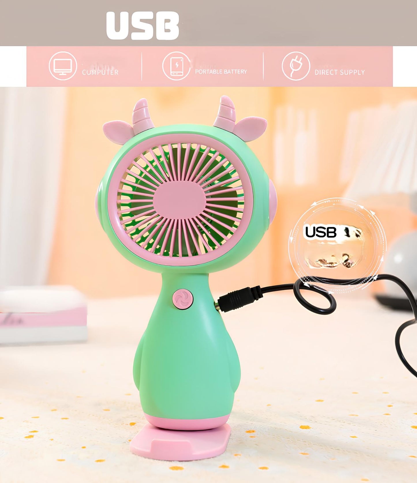 THE VENTI Mini USB Rechargeable Hand Fan – Quiet, Portable & Adjustable | 4 Colors