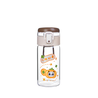 "THE GLASS" Minimalist Glass Travel Bottle with Protective Sleeve