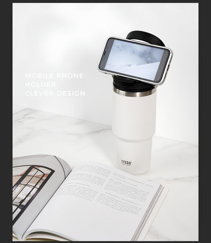 TYESO High-Capacity Travel Tumbler with Folding Handle
