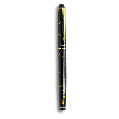 PAILI Celestial Splatter Resin Fountain Pen – Classic Hooded Nib, Gold-Tone Arrow Clip, Ergonomic Grip (Available in Blue, Gold, & Green)