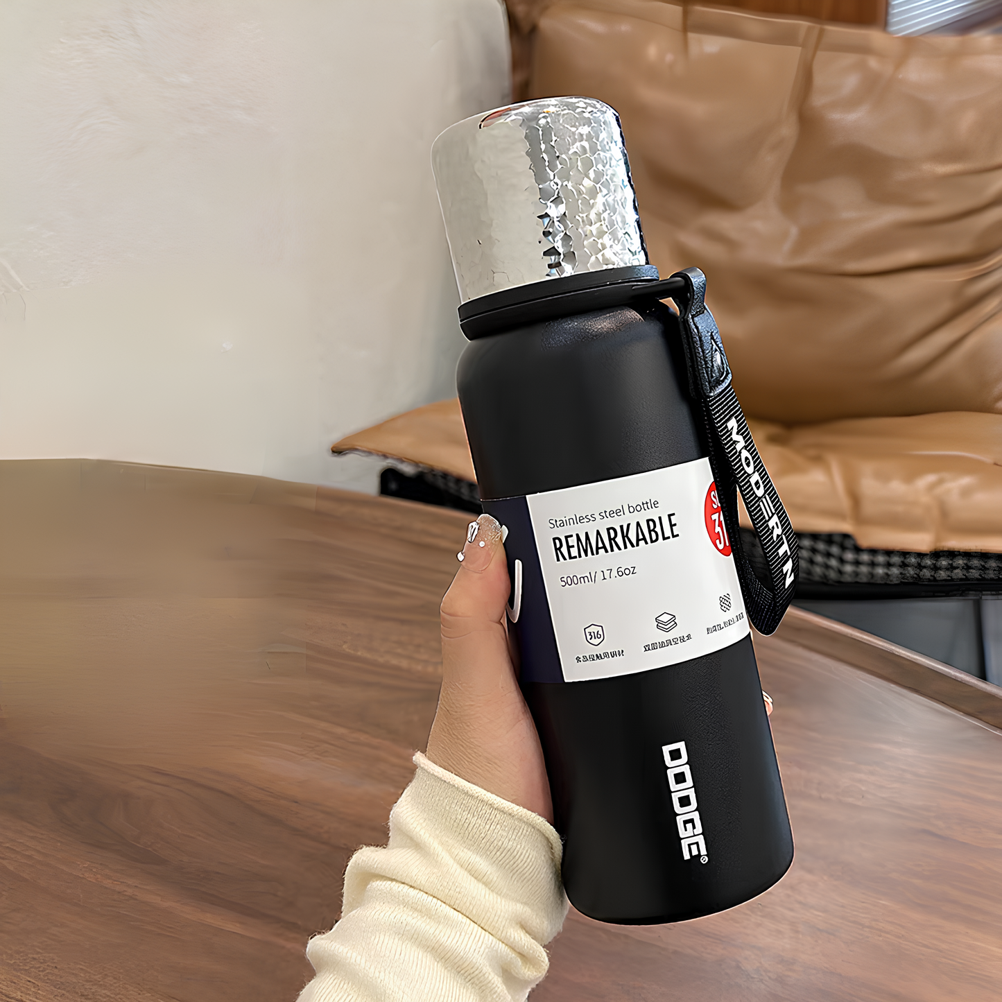 Dodge Thermosteel SS316 Water Bottle – 750ml | 24Hr Hot & Cold