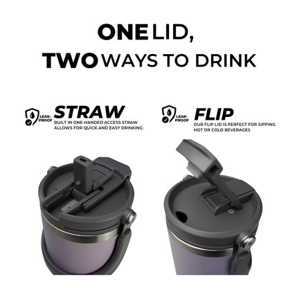 TYESO High-Capacity Travel Tumbler with Folding Handle