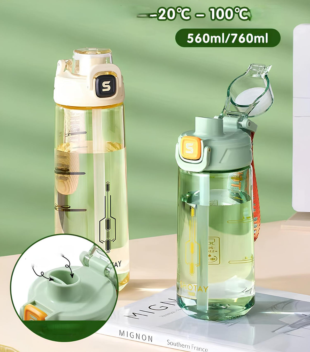SHOTAY Dual-Drink Sports Water Bottle – ST7230 - 760ML