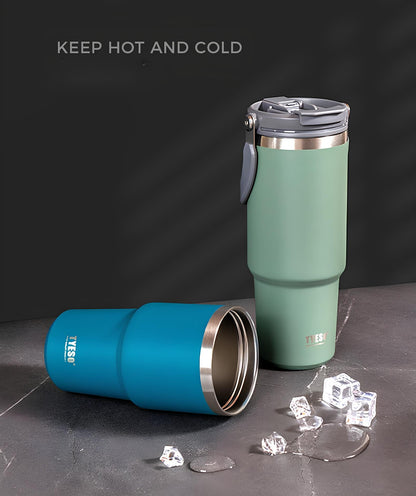 TYESO High-Capacity Travel Tumbler with Folding Handle