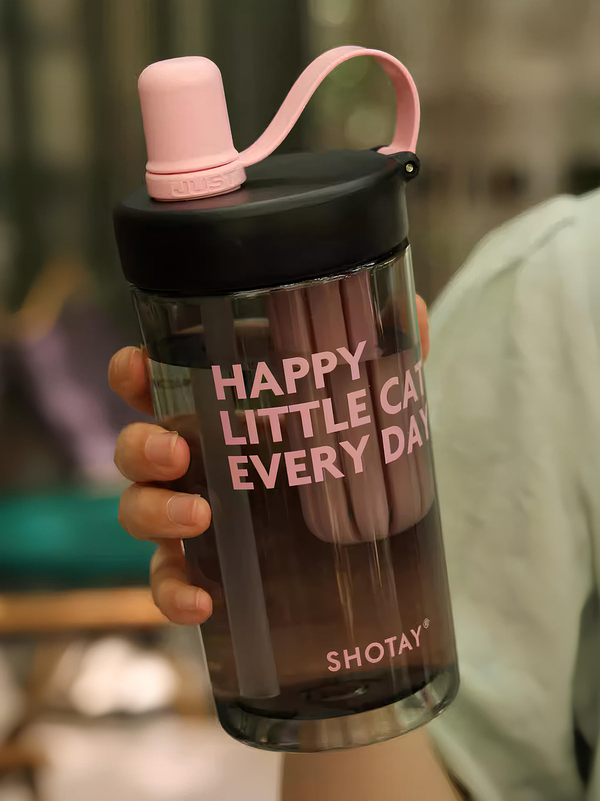 SHOTAY Water Bottle with Pop-Up Straw & Tea Infuser – ST 7164- 450ML