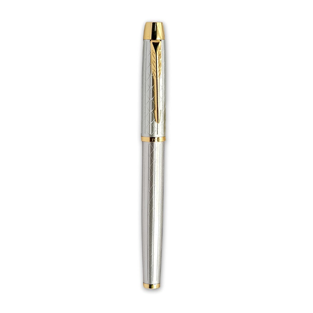 PAILI Premium Geometric Engraved Fountain Pen – Brushed Gold Grip (Available in Multiple Colors)