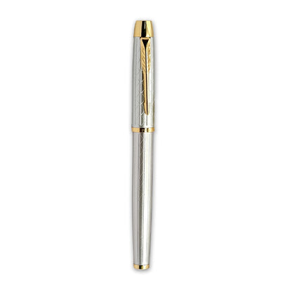 PAILI Premium Geometric Engraved Fountain Pen – Brushed Gold Grip (Available in Multiple Colors)