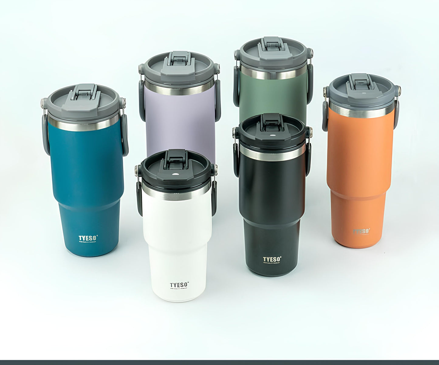 TYESO High-Capacity Travel Tumbler with Folding Handle