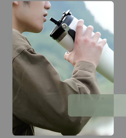 TYESO High-Capacity Travel Tumbler with Folding Handle