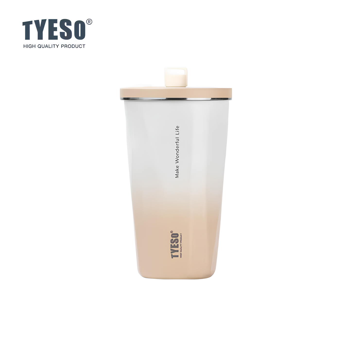 TYESO Vacuum Insulated Coffee Cup with Silicone Strap-600ML