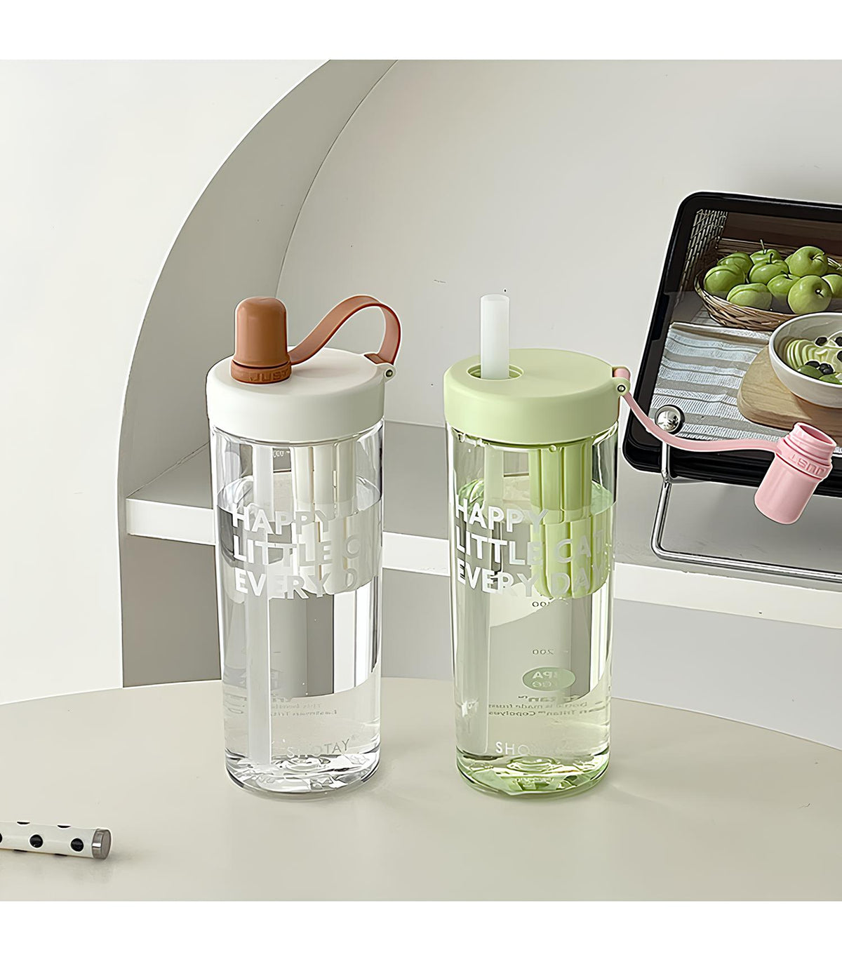 SHOTAY Water Bottle with Pop-Up Straw & Tea Infuser – ST 7164- 450ML