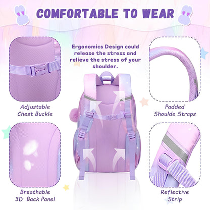 Backpack for School Girls Bags for Middle School Students -2231-Pink
