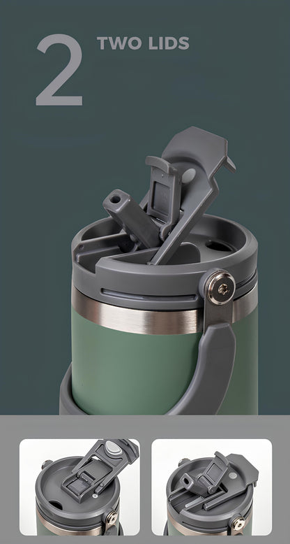 TYESO High-Capacity Travel Tumbler with Folding Handle