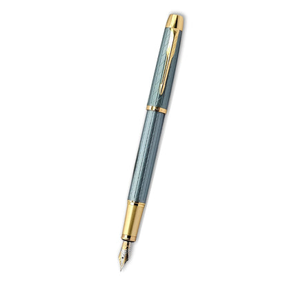 PAILI Premium Geometric Engraved Fountain Pen – Brushed Gold Grip (Available in Multiple Colors)