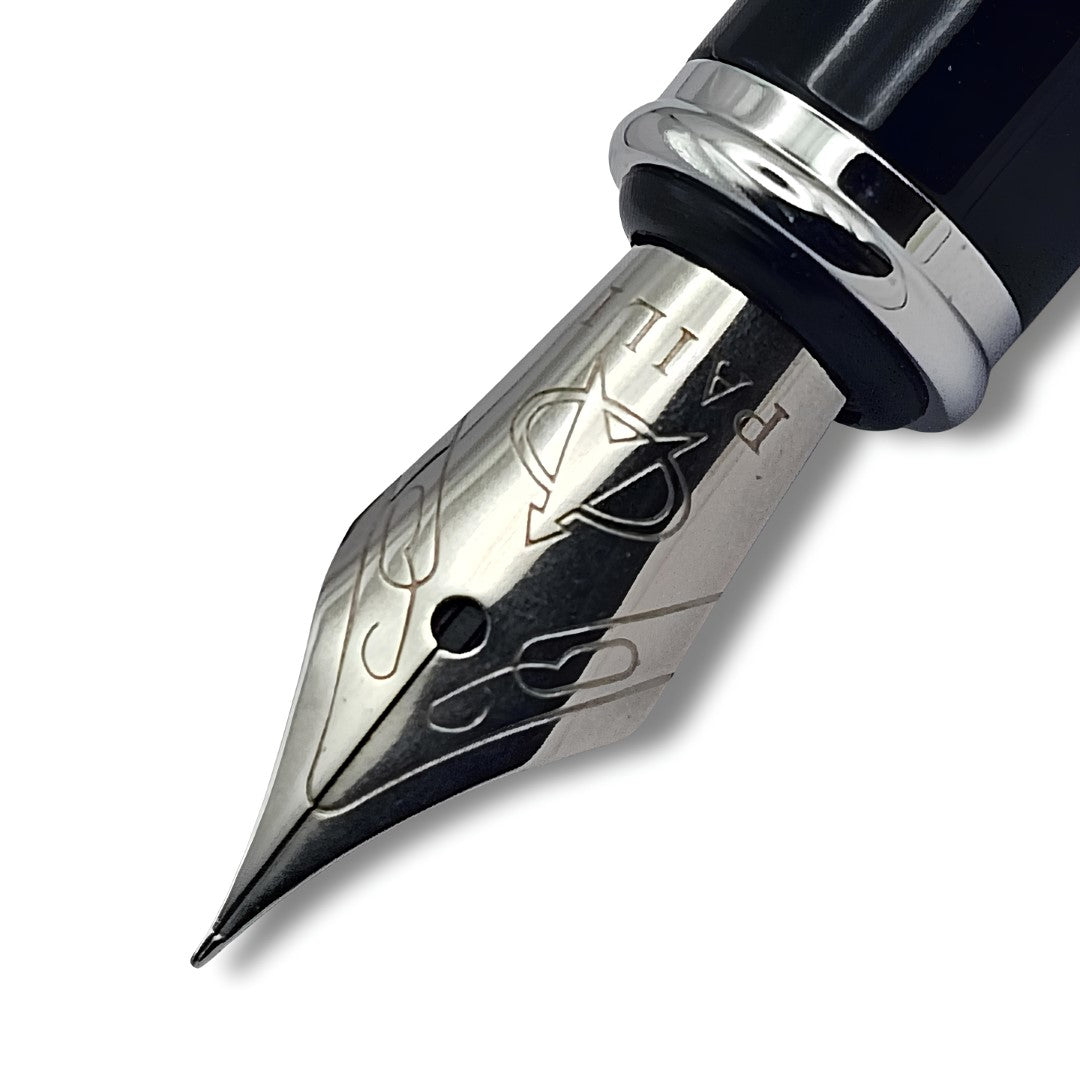 PAILI Premium Executive Fountain Pen – High-Gloss Black Resin