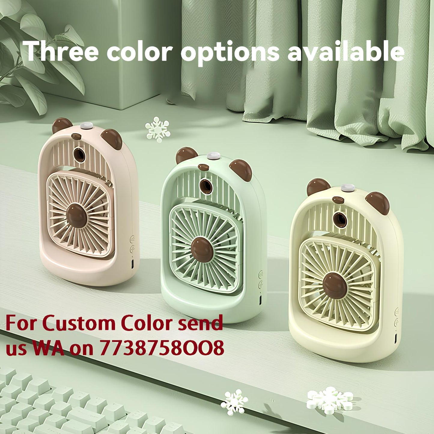 Spray Cooling Mist Fan – USB Hand Held Water Mist Fan | Bear Design