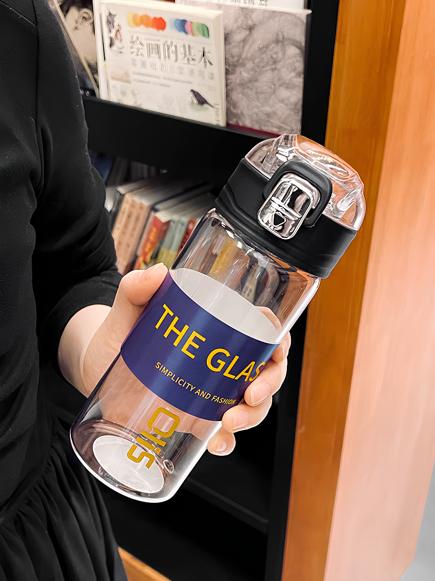 Premium Borosilicate Glass Water Bottle with Locking Flip-Top