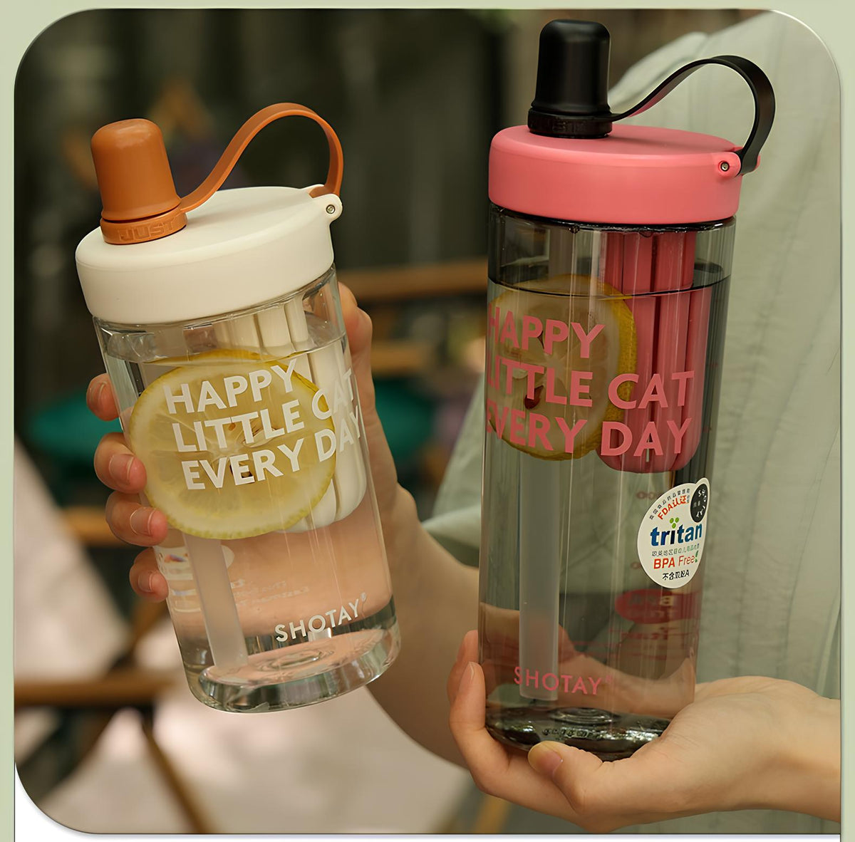 SHOTAY Water Bottle with Pop-Up Straw & Tea Infuser – ST 7164- 450ML