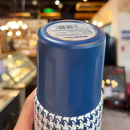 SITAYURI Glam Royal Houndstooth Insulated Tumbler Coffee Cup