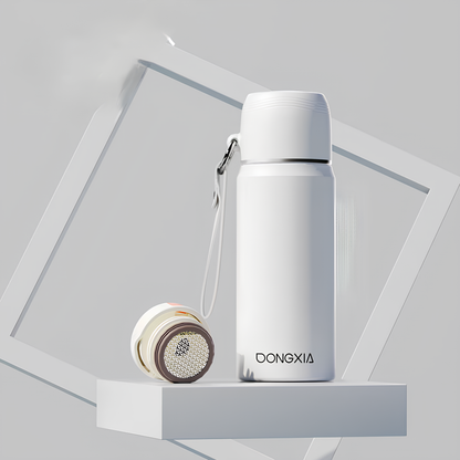 Thermosteel Water Bottle with Cup Lid – 450ml | 24Hr Hot & Cold | Leak-Proof