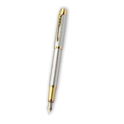 PAILI Premium Geometric Engraved Fountain Pen – Brushed Gold Grip (Available in Multiple Colors)
