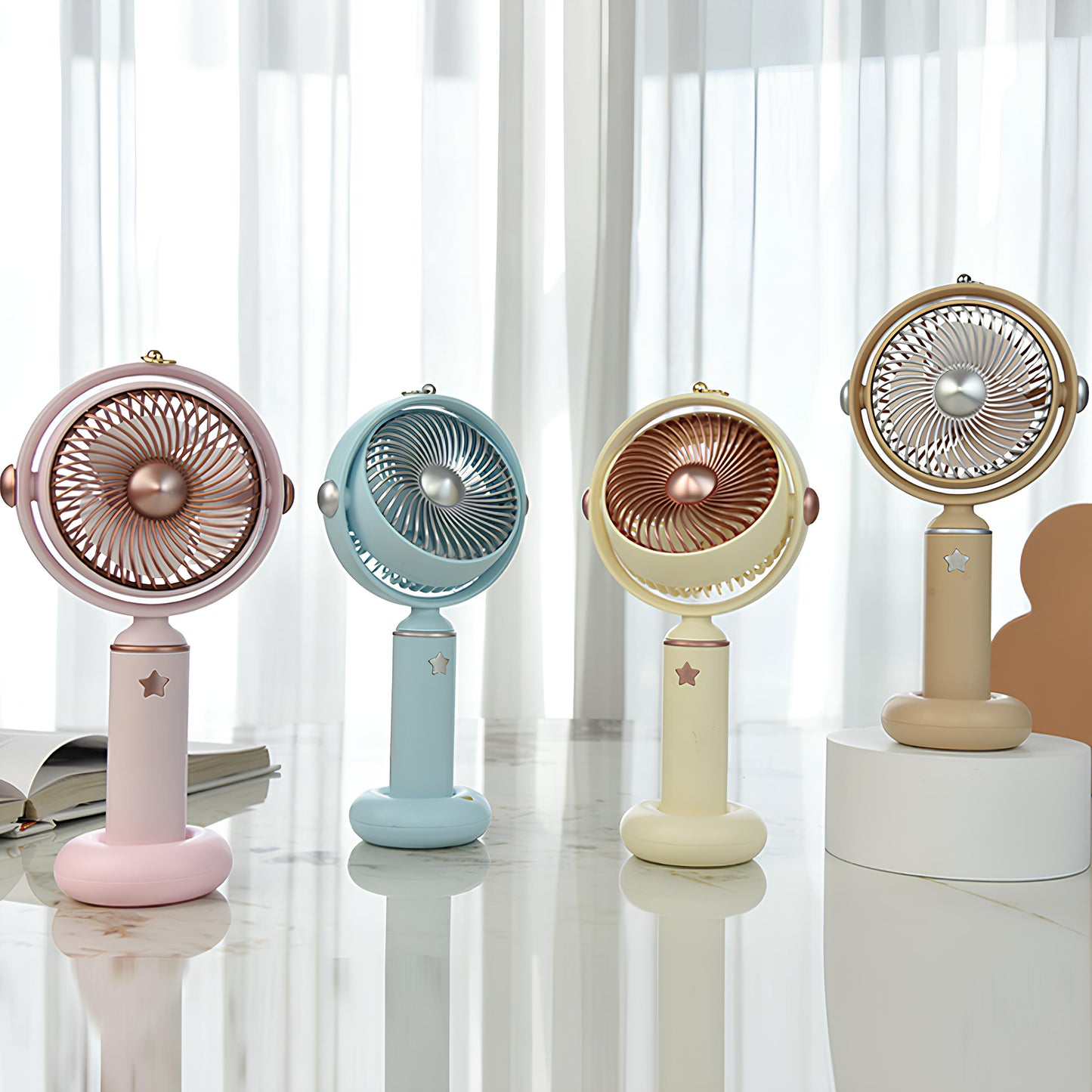 USB Rechargeable Mini Handheld Fan – Stylish & Portable | 4 Colors