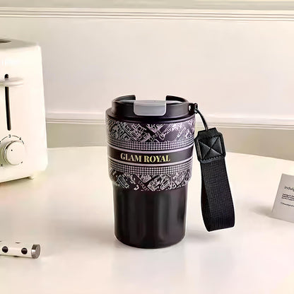 SITAYURI Glam Royal Houndstooth Insulated Tumbler Coffee Cup