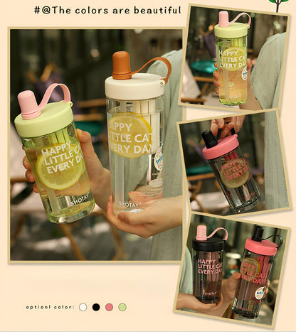 SHOTAY Water Bottle with Pop-Up Straw & Tea Infuser – ST 7164- 450ML
