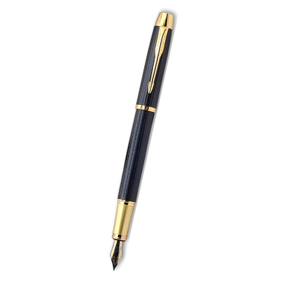 PAILI Premium Geometric Engraved Fountain Pen – Brushed Gold Grip (Available in Multiple Colors)