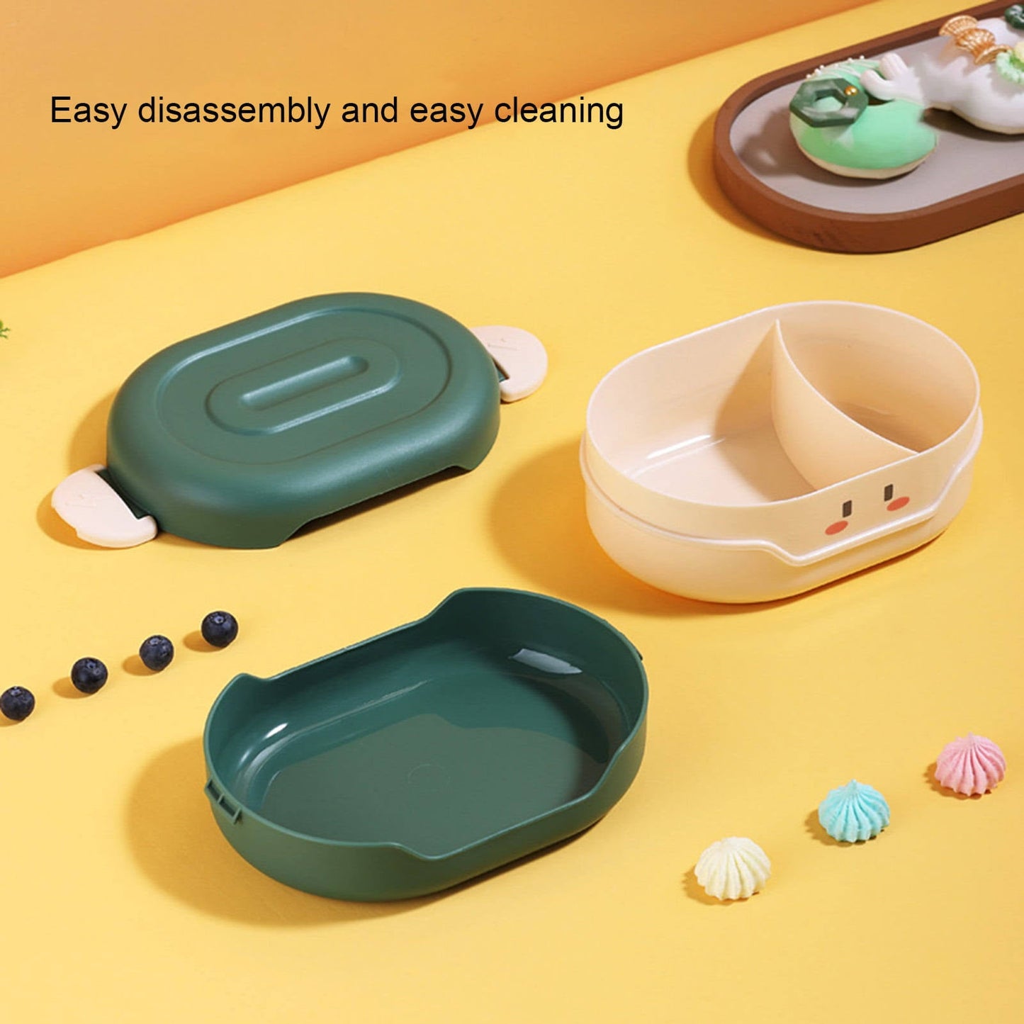 Delicious Reusable Bento Box Lunch for Kids,Freshmage Salad Lunch Container，Airtight,Leak-Proof,and Versatile,Suitable School (780ML, Kids, Yellow)