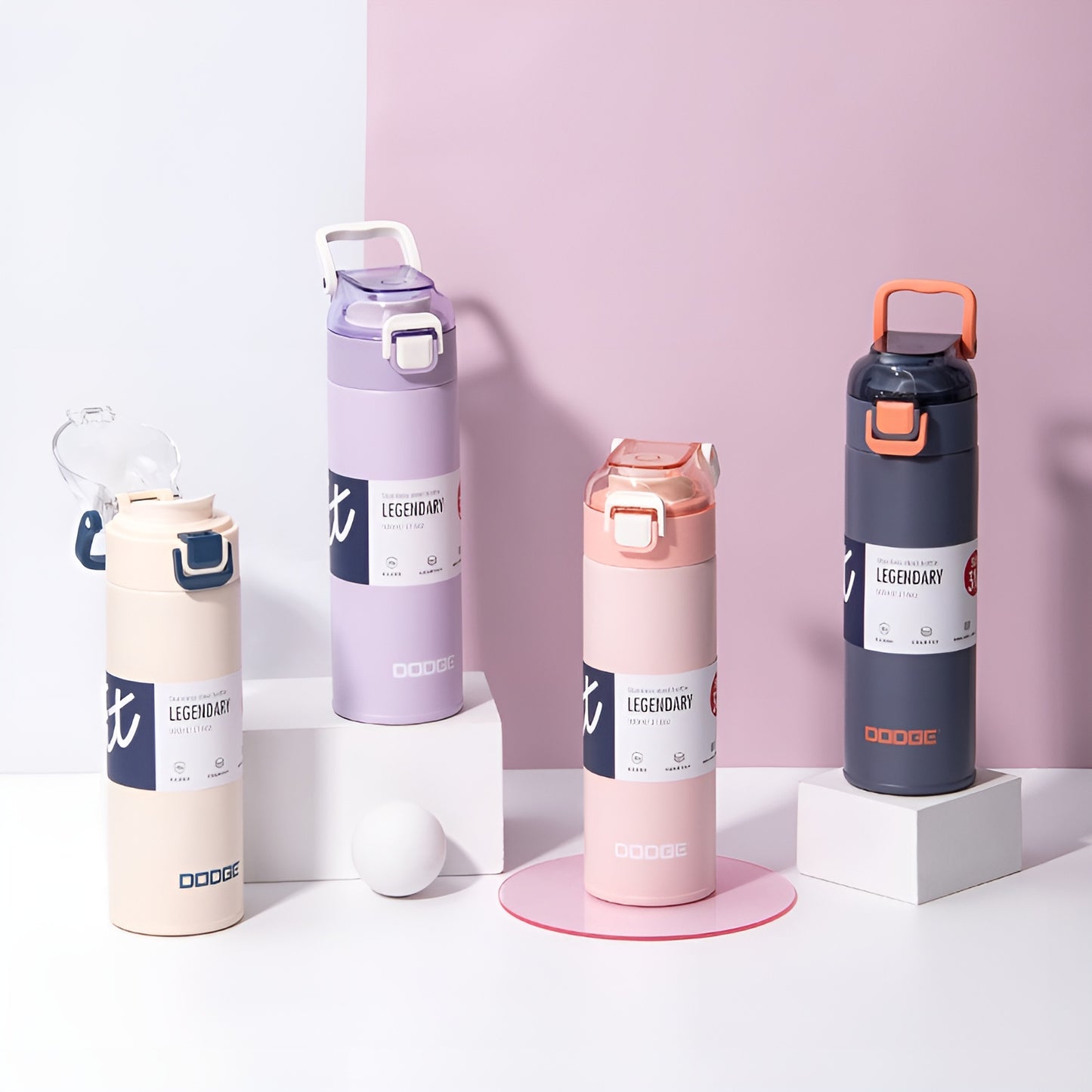 Dodge Stainless Steel Water Bottle – 500ml | Lightweight & Durable