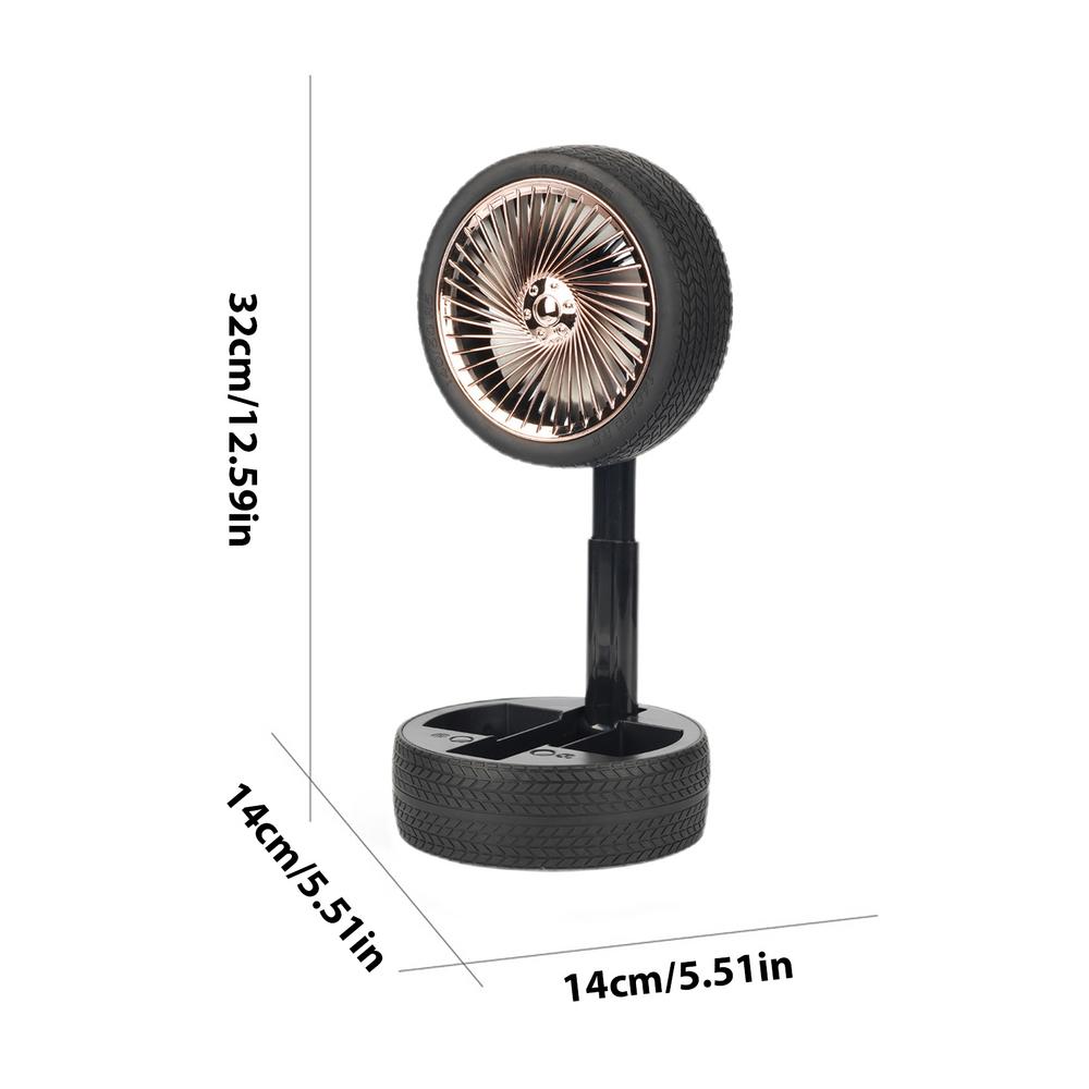 Rechargeable Tyre Shaped Electric Fan – Portable & Powerful Desk Fan