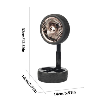 Rechargeable Tyre Shaped Electric Fan – Portable & Powerful Desk Fan