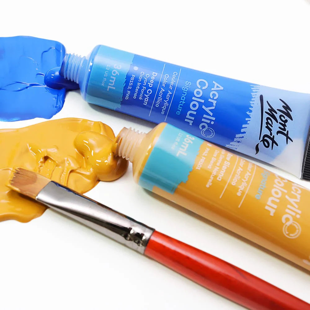 Mont Marte Acrylic Paint Set – 24 Colors x 36ml | For Canvas, Wood & More